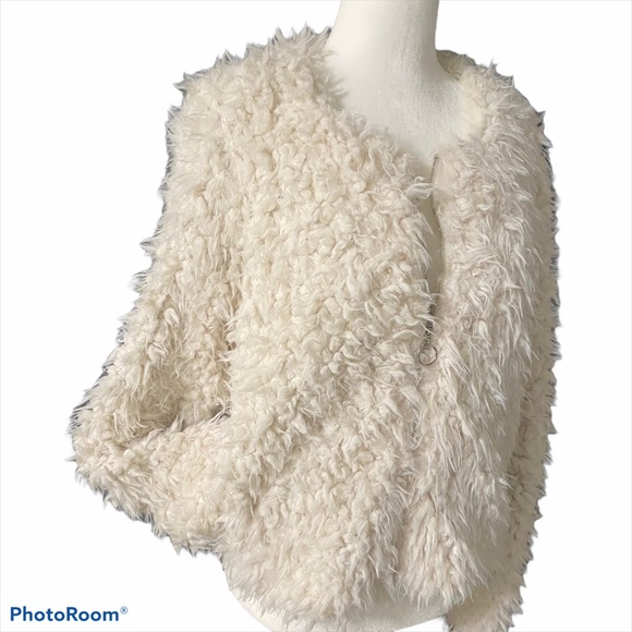 CANDIES SHERPA JACKET Cream Size small - Picture 3 of 8
